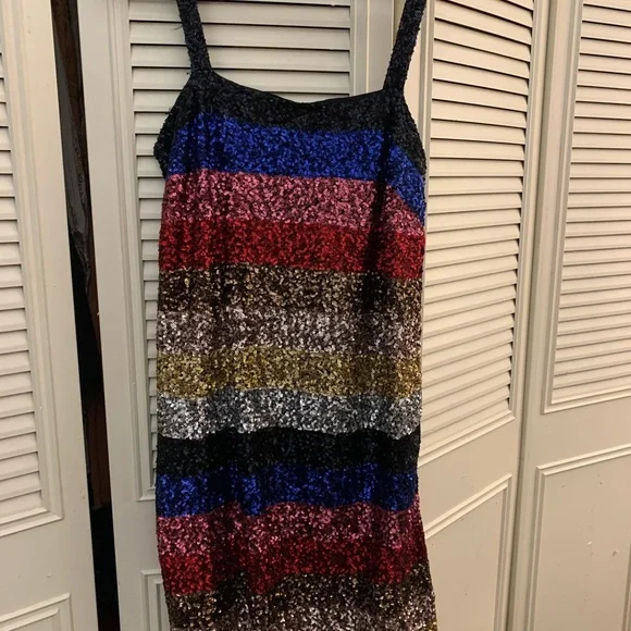 GAP Crazy Stripe Sequin Striped Dress - Picture 7 of 7